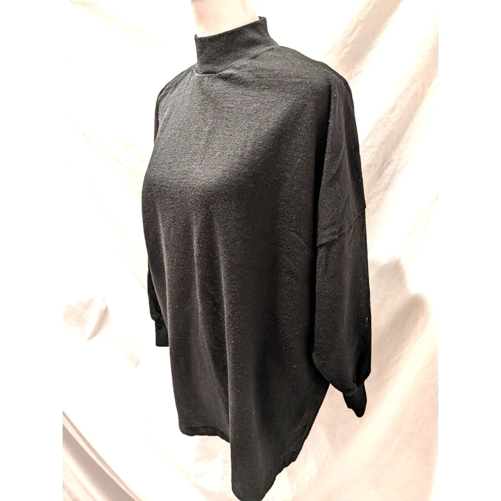 Peggy Martin Merino Wool Sweater Women One Size Fits All Black USA Dolman Sleeve